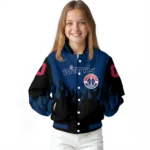 personalized washington wizards flame border blue black varsity jacket best selling.webp