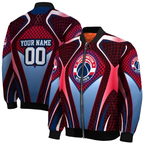 personalized washington wizards mesh chest black bomber jacket fashion forward