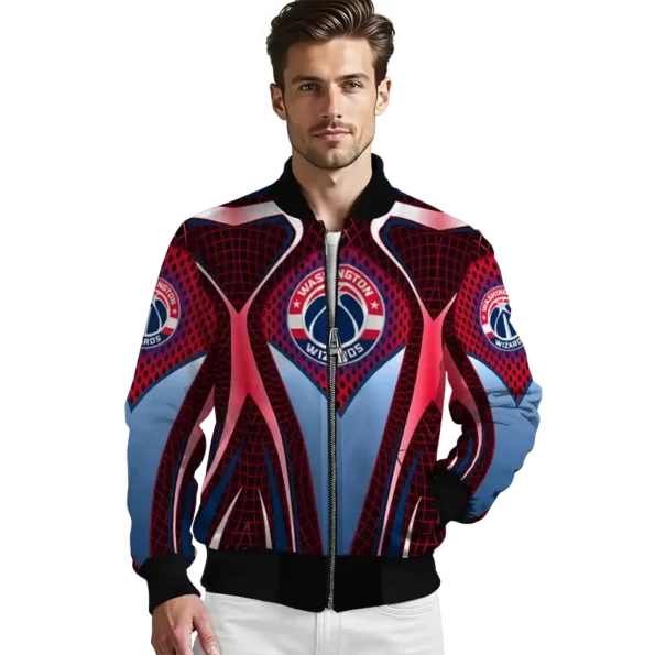 personalized washington wizards mesh chest black bomber jacket high quality