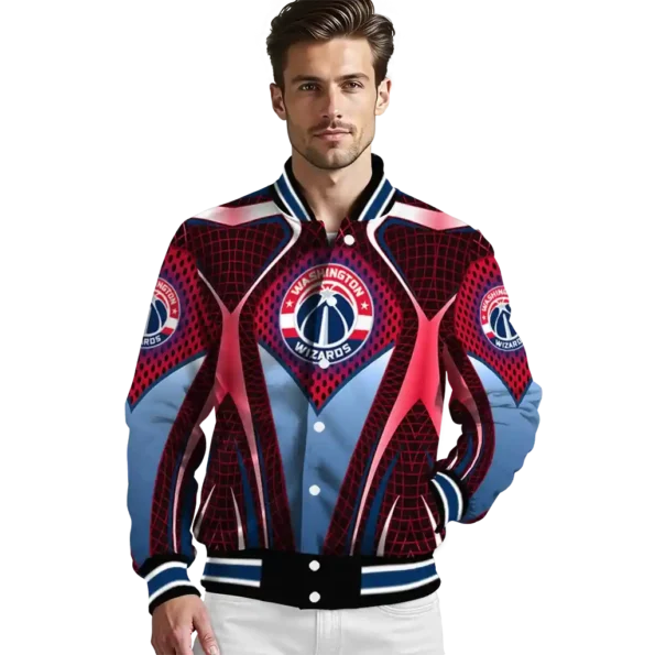 personalized washington wizards mesh chest black varsity jacket high quality.webp