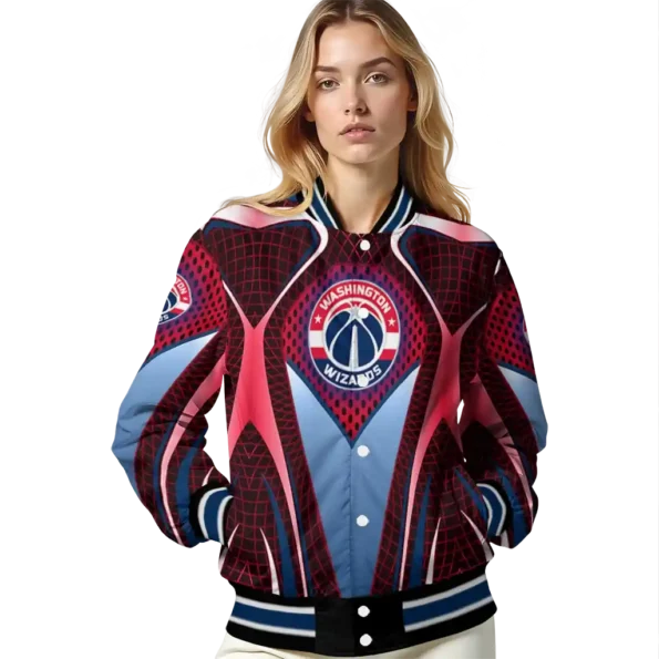 personalized washington wizards mesh chest black varsity jacket latest model.webp