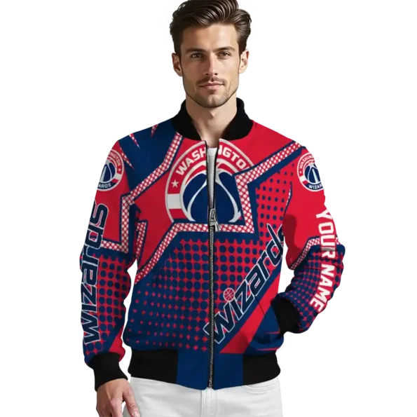 personalized washington wizards star burst blue bomber jacket high quality