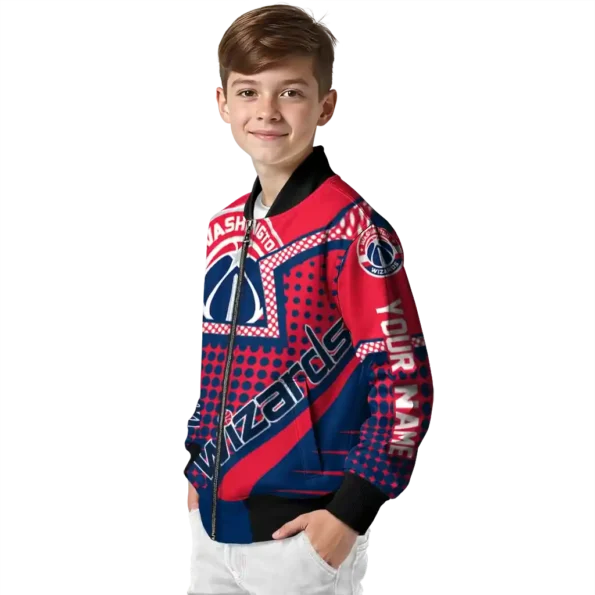 personalized washington wizards star burst blue bomber jacket trendy