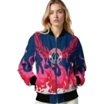 personalized washington wizards winged blaze blue white bomber jacket best selling