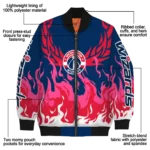 personalized washington wizards winged blaze blue white bomber jacket best selling