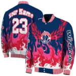 personalized washington wizards winged blaze blue white varsity jacket best selling.webp