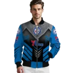 philadelphia 76ers arrow layer blue black bomber jacket best selling