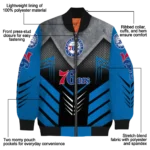 philadelphia 76ers arrow layer blue black bomber jacket best selling