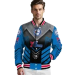 philadelphia 76ers arrow layer blue black varsity jacket best selling.webp