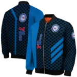 philadelphia 76ers triple side stripes blue black bomber jacket best selling