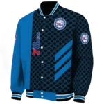 philadelphia 76ers triple side stripes blue black varsity jacket best selling.webp