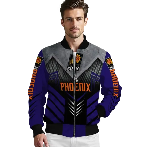 phoenix suns arrow layer purple black bomber jacket high quality