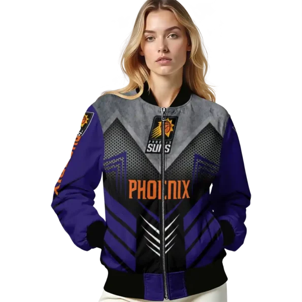 phoenix suns arrow layer purple black bomber jacket latest model