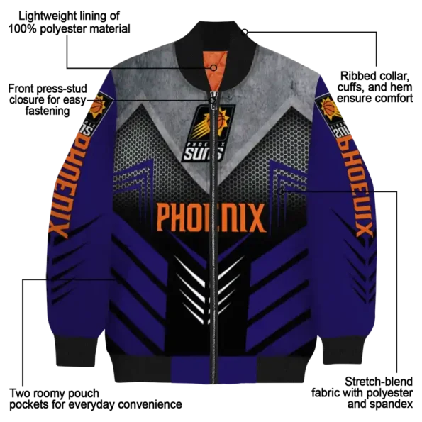phoenix suns arrow layer purple black bomber jacket new arrival