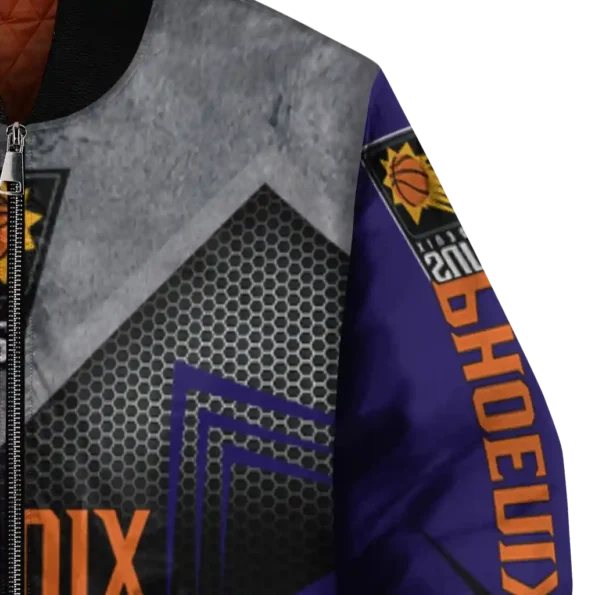 phoenix suns arrow layer purple black bomber jacket premium grade