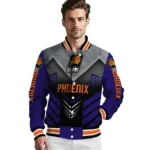 phoenix suns arrow layer purple black varsity jacket best selling.webp