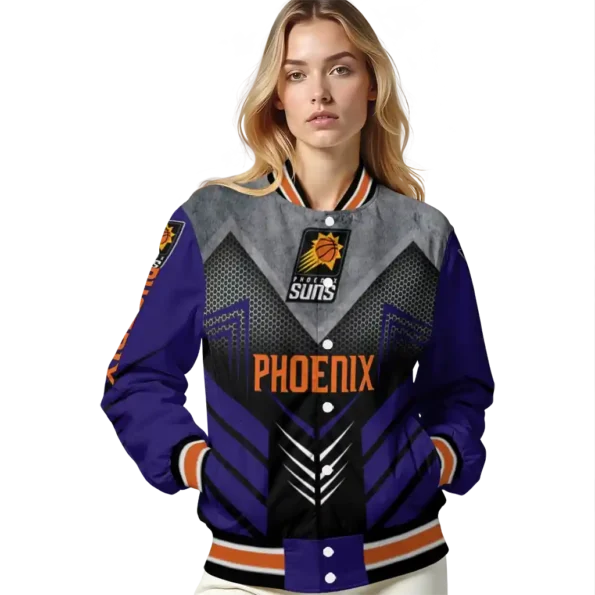 phoenix suns arrow layer purple black varsity jacket latest model.webp