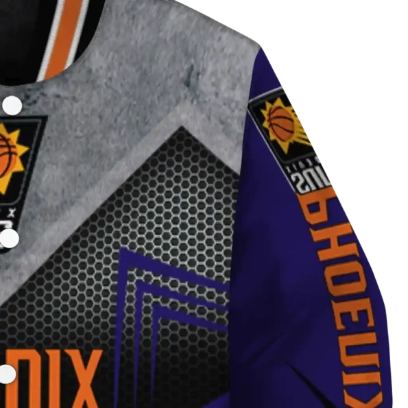 phoenix suns arrow layer purple black varsity jacket premium grade.webp
