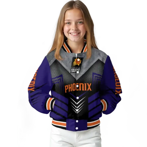 phoenix suns arrow layer purple black varsity jacket top rated.webp