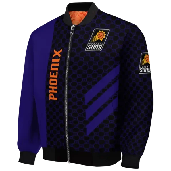 phoenix suns triple side stripes purple black bomber jacket best selling