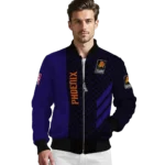 phoenix suns triple side stripes purple black bomber jacket best selling