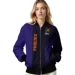 phoenix suns triple side stripes purple black bomber jacket best selling