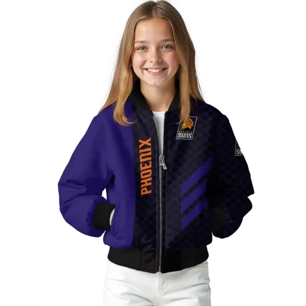 phoenix suns triple side stripes purple black bomber jacket top rated