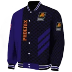 phoenix suns triple side stripes purple black varsity jacket best selling.webp