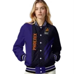 phoenix suns triple side stripes purple black varsity jacket best selling.webp