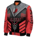 portland trail blazers arrow layer red black bomber jacket best selling