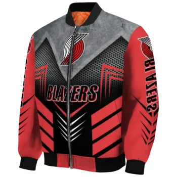 portland trail blazers arrow layer red black bomber jacket best selling