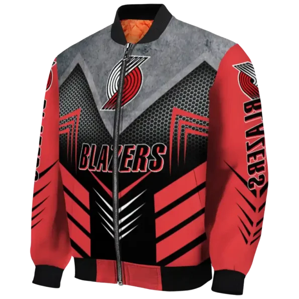 portland trail blazers arrow layer red black bomber jacket best selling