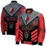 portland trail blazers arrow layer red black bomber jacket best selling