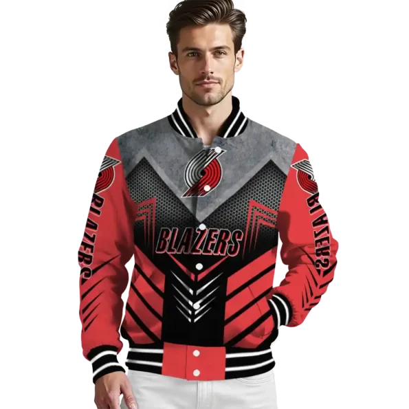 portland trail blazers arrow layer red black varsity jacket high quality.webp