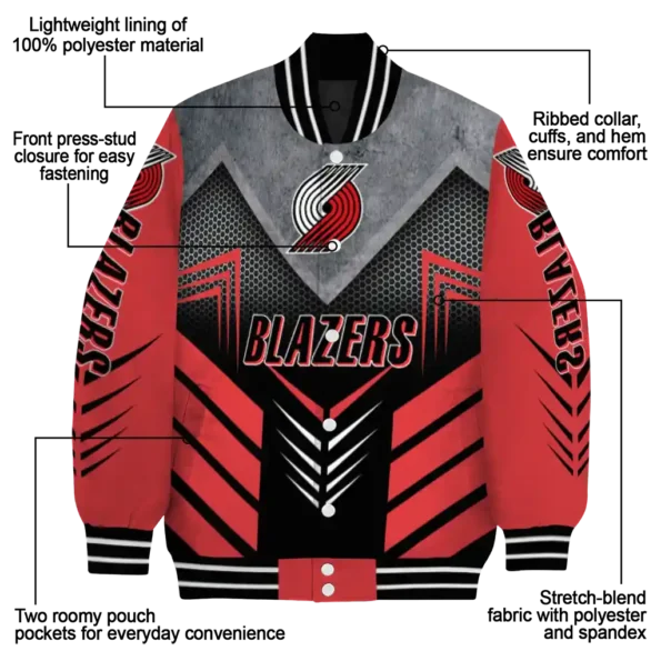 portland trail blazers arrow layer red black varsity jacket new arrival.webp