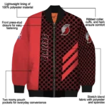 portland trail blazers triple side stripes red black bomber jacket best selling