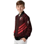 portland trail blazers triple side stripes red black bomber jacket best selling