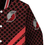 portland trail blazers triple side stripes red black varsity jacket best selling.webp