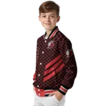 portland trail blazers triple side stripes red black varsity jacket best selling.webp