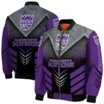 sacramento kings arrow layer purple black bomber jacket best selling