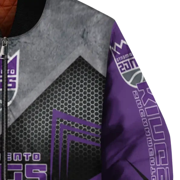 sacramento kings arrow layer purple black bomber jacket premium grade
