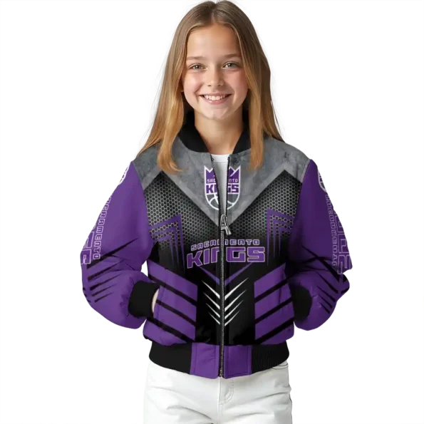 sacramento kings arrow layer purple black bomber jacket top rated
