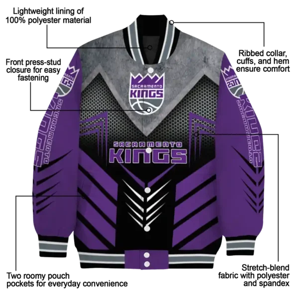 sacramento kings arrow layer purple black varsity jacket new arrival.webp