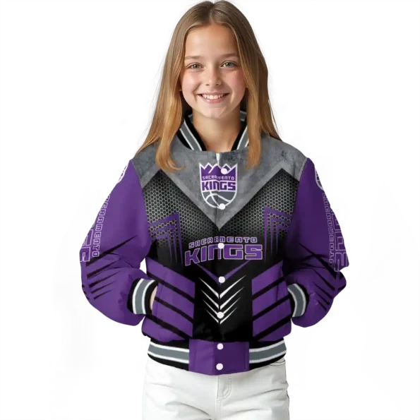 sacramento kings arrow layer purple black varsity jacket top rated.webp