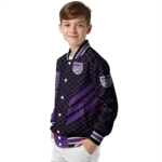 sacramento kings triple side stripes purple black varsity jacket best selling.webp