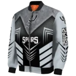 san antonio spurs arrow layer silver black bomber jacket best selling