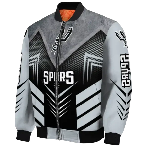 san antonio spurs arrow layer silver black bomber jacket best selling