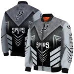 san antonio spurs arrow layer silver black bomber jacket best selling