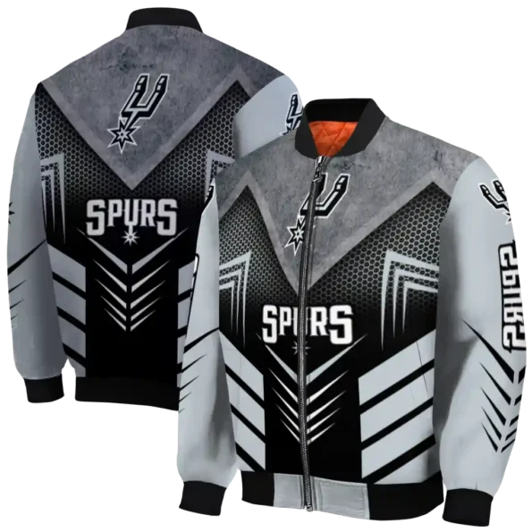 san antonio spurs arrow layer silver black bomber jacket fashion forward