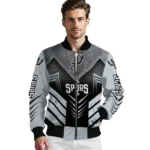 san antonio spurs arrow layer silver black bomber jacket best selling